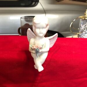 Porcelain Angel Figurine with Flowers